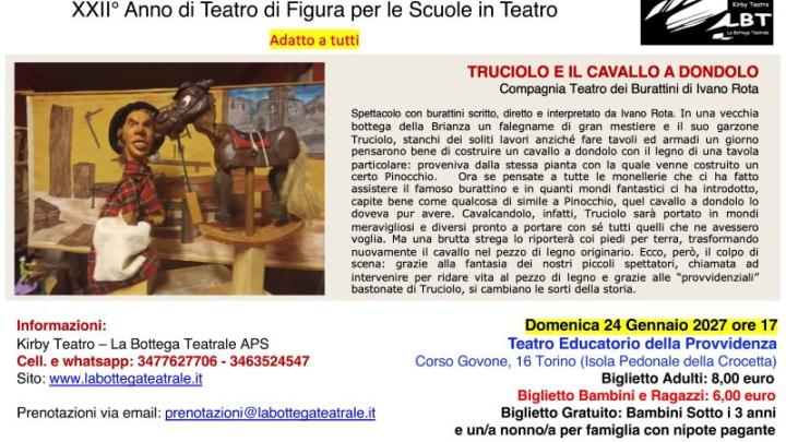 4.spettacolo Truciolo E Il Cavallo a Dondolo Domenica 24 Gennaio 2027 Torino