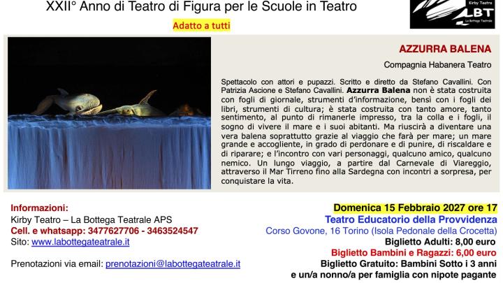 5.Spettacolo Azzurra Balena Domenica 15 Febbraio 2027 Torino
