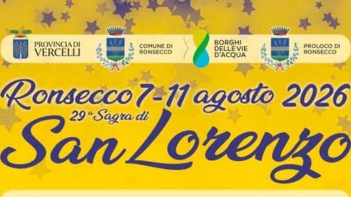 Particolare della locandina Titolo in corsivo e stemmi comunali, sullo sfondo stelle