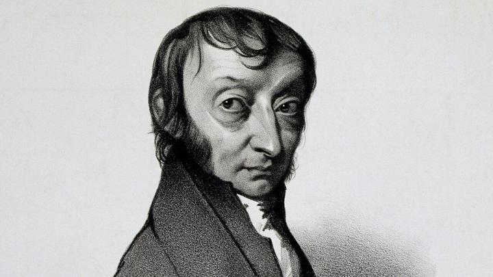 Particolare di un ritratto ottocentesco a stampa di Amedeo Avogadro, da Wikipedia Ritratto di uomo elegantemente abbigliato secondo la moda del primo Ottocento, a mezzo busto e a capo scoperto