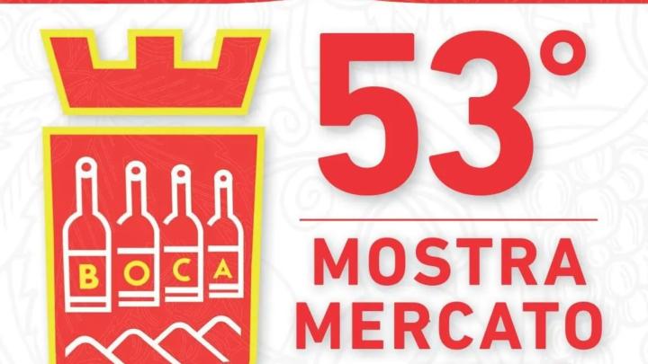 Stemma araldico con bottiglie stilizzate e scritta Boca, titolo