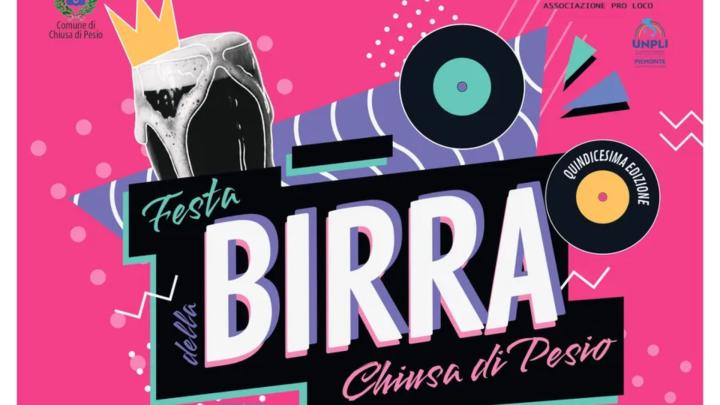 Particolare della locandina, da /www.visitcuneese.it Grafica con titolo, illustrazione di boccale di birra con corona, loghi