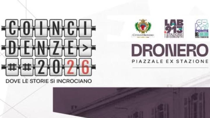 Particolare della locandina del festival Logo del festival con motivo a grata, altri loghi e stemmi