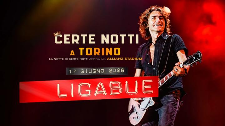 Il cantante Ligabue suona la chitarra,  titolo