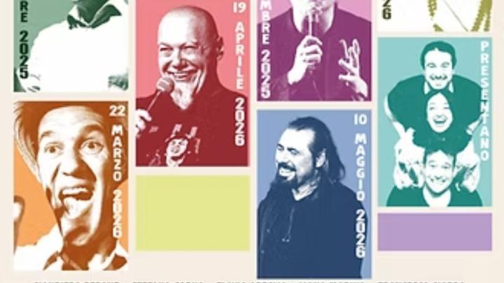 Particolare della locandina sella stagione, dal sito fuoridaltunnelsite.wixsite.com Elaborazione digitale di ritratti fotografici di attori