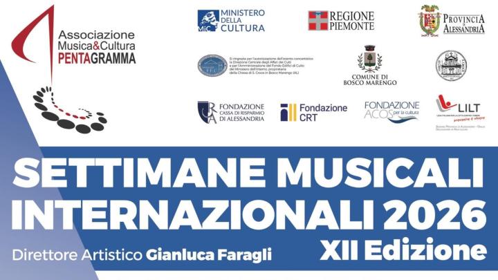 Grafica con titolo e loghi