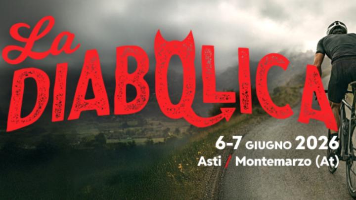 Titolo luoghi e date, sullo sfondo foto con ciclista e podista su sentiero collinare e nuvole 
