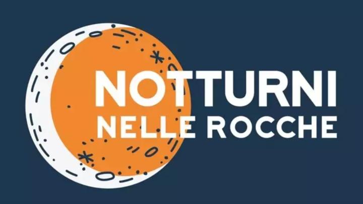 Logo della manifestazione Disegno stilizzato della luna coi suoi crateri, titolo
