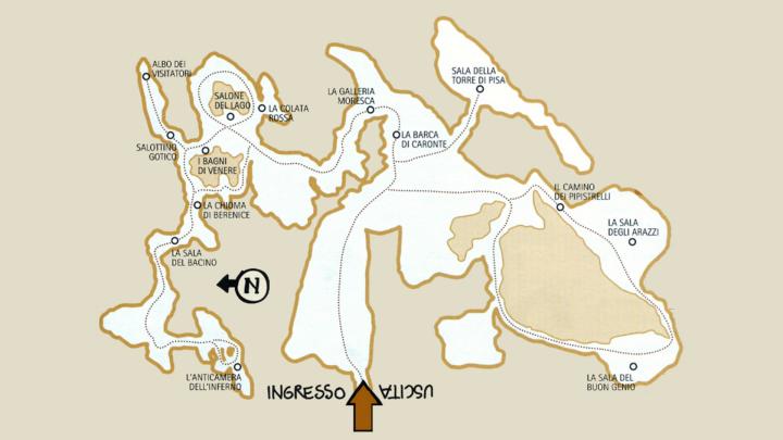 GROTTA DEI DOSSI - Mappa del percorso di visita